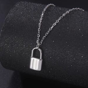 18 KT Gold Over Titanium Lock Necklace